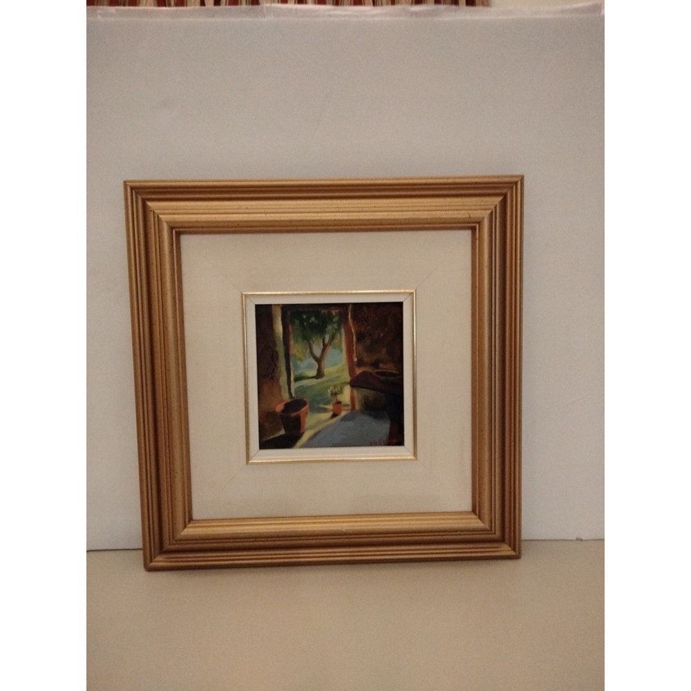 Canadian Artist Vita Keeling original oil painting signed framed 14"x14."